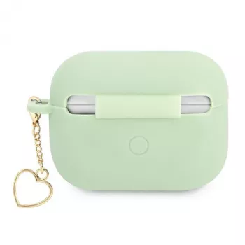 GUESS GUAPLSCHSN AirPods Pro dėklas žalias silikoninis Charm Heart kolekcija