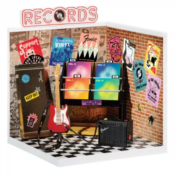 MGA's Miniverse - Real Music Record Shop miniatiūrinis kūrybos rinkinys