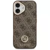 GUESS 4G Strass Logotipas ir Didelis Dirželis su Metaliniais Mygtukais MagSafe Dėklas, skirtas iPhone 17 - Ruda