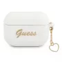 Guess GUAPLSCHSH AirPods Pro dėklas baltas silikoninis su širdelės pakabuku, Charm Heart kolekcija