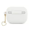 Guess GUAPLSCHSH AirPods Pro dėklas baltas silikoninis su širdelės pakabuku, Charm Heart kolekcija