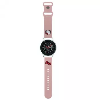 Hello Kitty Universalus silikoninis laikrodžio dirželis 22 mm, rožinis, su Kitty galvutės dizainu