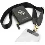GUESS 4G Metal Logo Universal Crossbody Phone Strap Small Purse juoda