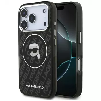 Karl Lagerfeld IML Karl Head Logo MagSafe dėklas, skirtas iPhone 17 Pro Max, juodas