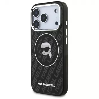 Karl Lagerfeld IML Karl Head Logo MagSafe dėklas, skirtas iPhone 17 Pro Max, juodas