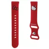 Hello Kitty Universalus silikoninis laikrodžio dirželis HKUWMSCHBLR raudonas su Kitty galvute 20 mm