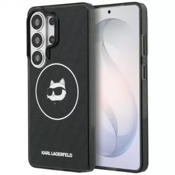 Karl Lagerfeld IML Repeated Choupette MagSafe dėklas, skirtas Samsung Galaxy S26 Ultra, juodas