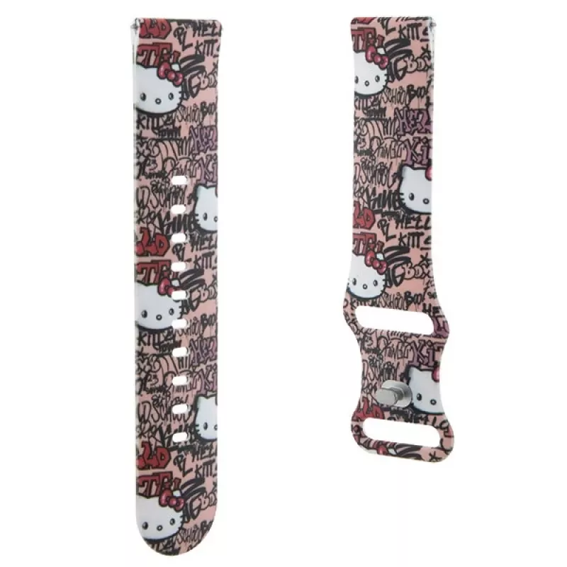 Hello Kitty Universal Silicone Watch Strap Graffiti Pink 22mm