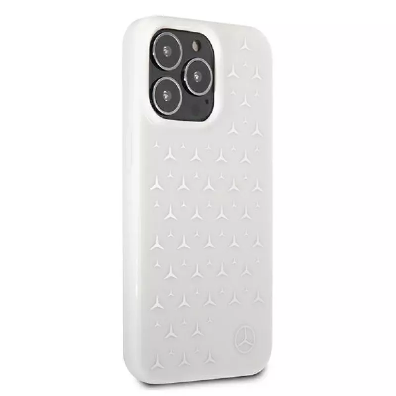 Mercedes-Benz MEHCP13LESPWH iPhone 13 Pro / 13 kietas dėklas „Silver Stars“ baltas