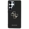 GUESS Grained Big 4G Logo Small Classic Logo dėklas, skirtas Samsung Galaxy S25 Ultra - juodas