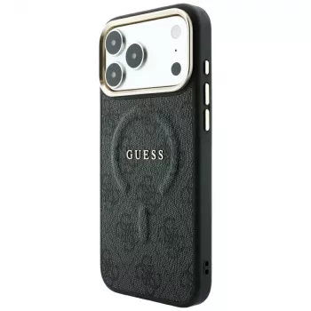 GUESS Embossed 4G Classic MagSafe dėklas, skirtas iPhone 17 Pro Max / 18 Pro Max - juodas