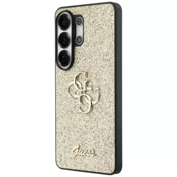 GUESS Fixed Glitter Big 4G Metal Logo dėklas, skirtas Samsung Galaxy S26 Ultra - auksinis