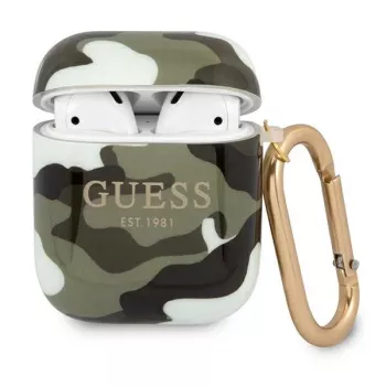 GUESS Camo Collection AirPods 1/2 dėklas Green/Khaki