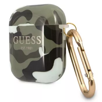 GUESS Camo Collection AirPods 1/2 dėklas Green/Khaki