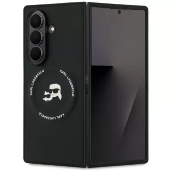 Karl Lagerfeld Karl & Choupette Logo MagSafe dėklas, skirtas Samsung Galaxy Z Fold7 - juodas