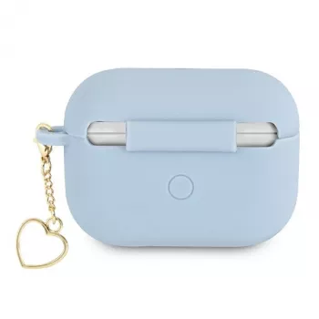 Guess GUAPLSCHSB AirPods Pro dėklas mėlynas, silikoninis, Charm Heart kolekcija