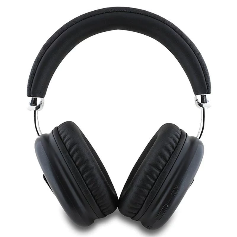 GUESS Bluetooth 5.3 ausinės per ausį su metaliniu trikampio logotipu - juodos