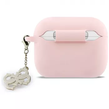 GUESS Silicone 4G Charm Case, skirtas Apple AirPods Pro (1 ir 2 kartos) - rožinė