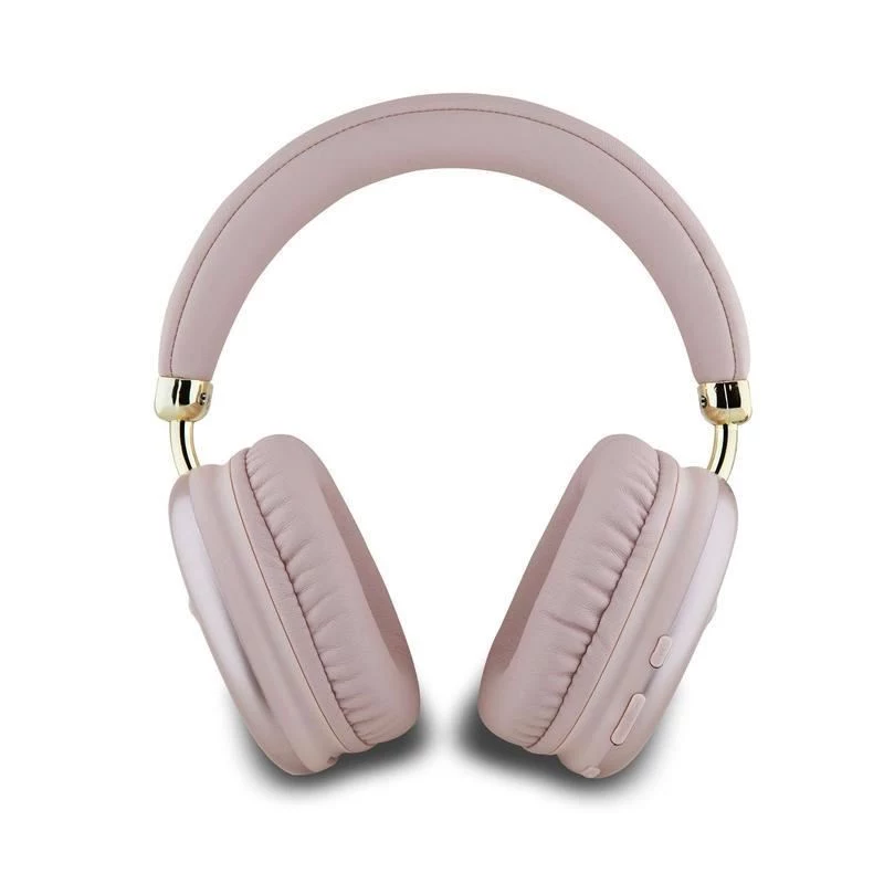 GUESS Metallic Triangle Logo On-Ear Bluetooth ausinės V5.3 rožinės