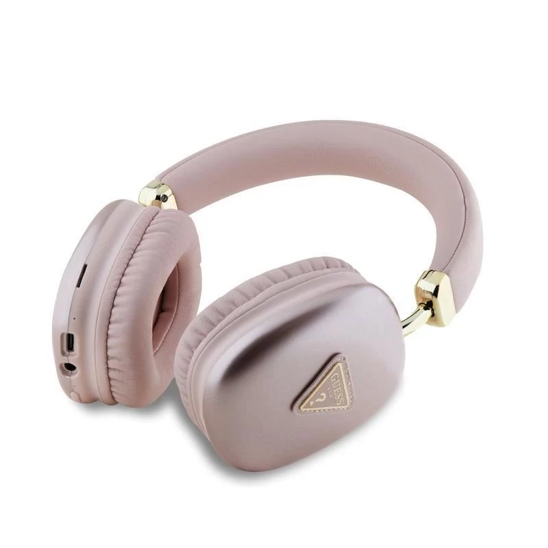 GUESS Metallic Triangle Logo On-Ear Bluetooth ausinės V5.3 rožinės
