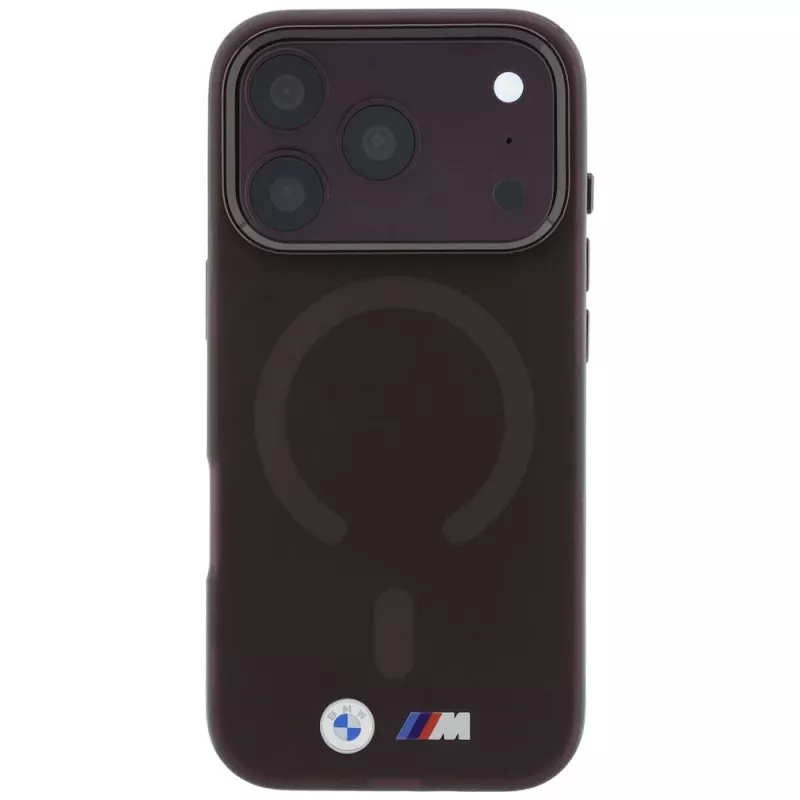 BMW M IML Frosted Metal Logo & Trims MagSafe dėklas, skirtas iPhone 18 Pro / 17 Pro - Burgundy