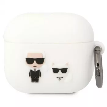 Karl Lagerfeld KLACA3SILKCW AirPods 3 dėklas baltas silikoninis Karl & Choupette