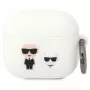 Karl Lagerfeld KLACA3SILKCW AirPods 3 dėklas baltas silikoninis Karl & Choupette