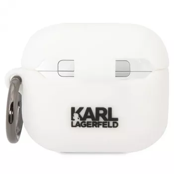 Karl Lagerfeld KLACA3SILKCW AirPods 3 dėklas baltas silikoninis Karl & Choupette