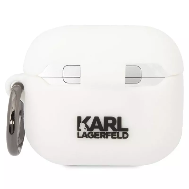 Karl Lagerfeld KLACA3SILKCW AirPods 3 dėklas baltas silikoninis Karl & Choupette