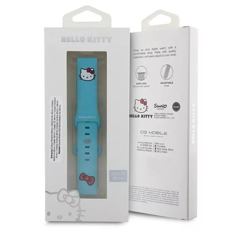 Universalus silikoninis apyrankė Hello Kitty HKUWMSCHBLB, Kitty Head, mėlyna, 20 mm