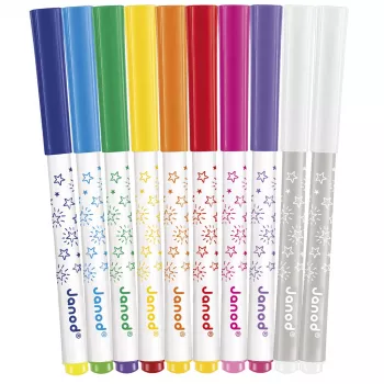 Janod Magic spalvas keičiantys flomasteriai, 10 spalvų