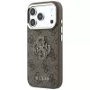 GUESS 4G ir didelis dervos logotipas dėklas, skirtas iPhone 17 Pro / 18 Pro - ruda
