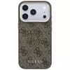 GUESS 4G ir didelis dervos logotipas dėklas, skirtas iPhone 17 Pro / 18 Pro - ruda