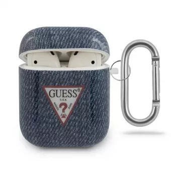 GUESS GUACA2TPUJULDB AirPods 1/2 dėklas, tamsiai mėlynas, Jeans kolekcija