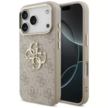 GUESS 4G Big Classic Logo dėklas, skirtas Apple iPhone 17 Pro / 18 Pro - rožinio aukso