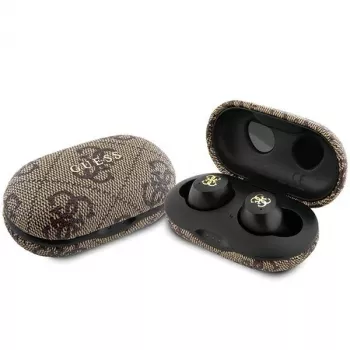 Guess GUTWSP4EGW belaidės ausinės su įkrovimo dėklu, Bluetooth 5.3, ENC, rudos 4G Metal