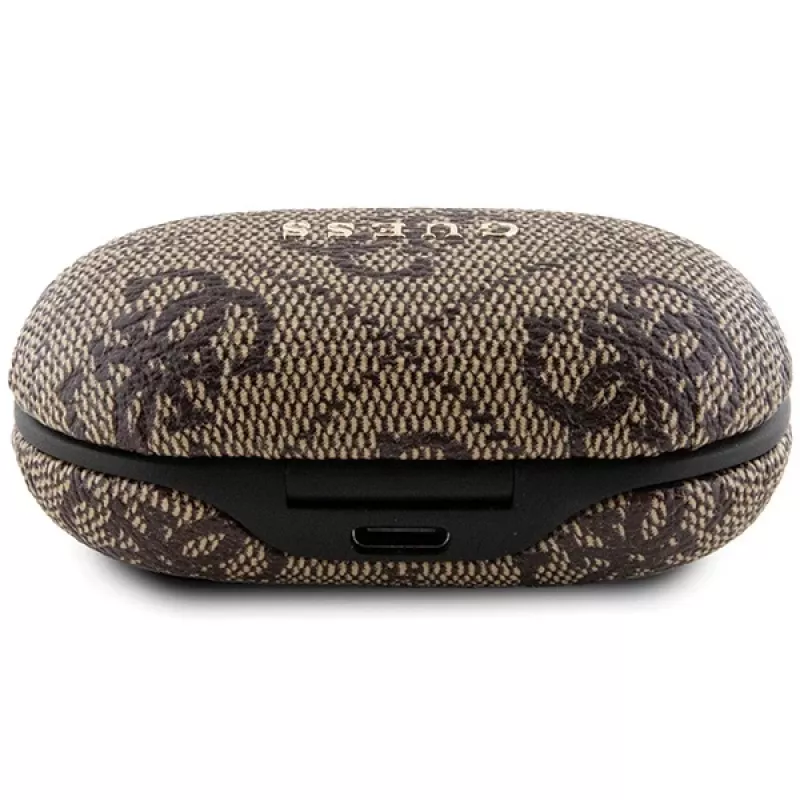 Guess GUTWSP4EGW belaidės ausinės su įkrovimo dėklu, Bluetooth 5.3, ENC, rudos 4G Metal