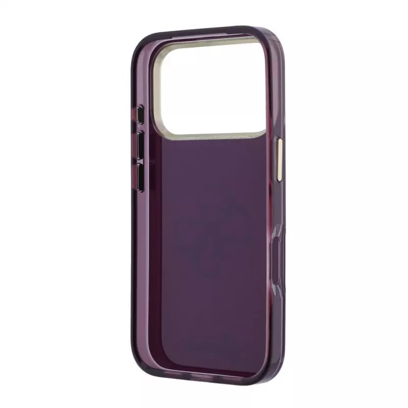 GUESS 4G Script Metal dėklas Apple iPhone 18 Pro / 17 Pro – bordo spalvos