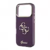 GUESS 4G Script Metal dėklas Apple iPhone 18 Pro / 17 Pro – bordo spalvos