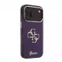 GUESS 4G Script Metal dėklas Apple iPhone 18 Pro / 17 Pro – bordo spalvos