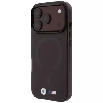 BMW M IML matinio metalo logotipo ir apdailų MagSafe dėklas, skirtas iPhone 18 Pro Max / 17 Pro Max - bordo spalvos