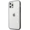 AMG AMHCP12LAESLBK iPhone 12 Pro Max permatomas kietas dėklas su metaliniu juodu rėmeliu