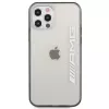 AMG AMHCP12LAESLBK iPhone 12 Pro Max permatomas kietas dėklas su metaliniu juodu rėmeliu
