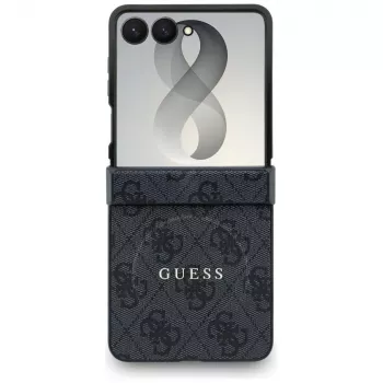 GUESS 4G Classic MagSafe dėklas, skirtas Samsung Galaxy Z Flip8 - juodos spalvos