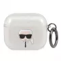 Karl Lagerfeld KLA3UKHGS AirPods 3 dėklas sidabrinis su blizgučiais, Karl's Head