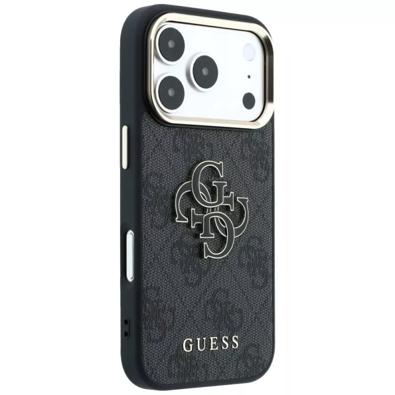 GUESS 4G & Big Resin Logo dėklas, skirtas iPhone 17 Pro Max / 18 Pro Max - juodas