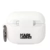 Karl Lagerfeld KLAPRUNIKH AirPods Pro dėklas baltas silikoninis Karl Head 3D