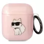 Karl Lagerfeld Ikonik Choupette AirPods 1/2 dangtelis rožinis