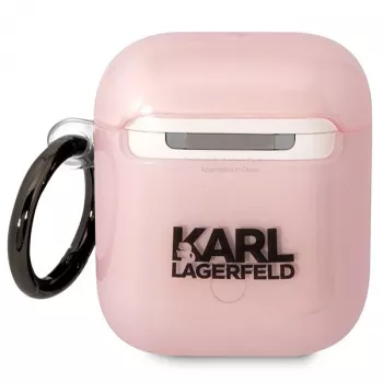 Karl Lagerfeld Ikonik Choupette AirPods 1/2 dangtelis rožinis