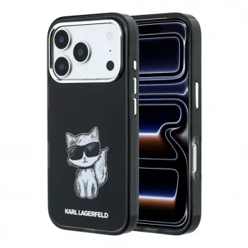 Karl Lagerfeld IML Choupette Body Sketch Print MagSafe dėklas, skirtas iPhone 18 Pro / 17 Pro – juodas